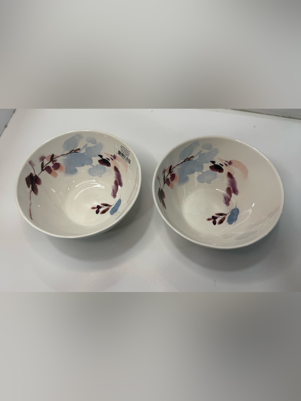 Lenox Smoky Bloom Floral Ceramic Bowls Set of 2- 24oz All Purpose Bowls